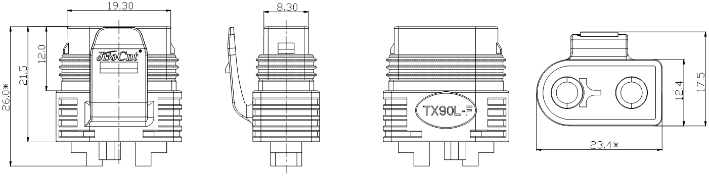TX90L Panel Mount PCB Connector 2 Pin Male And Female Connectors For Power Battery Charger Model Aircraft Plug