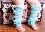 Little Girls Knitted leg warmers Crochet Lace Trim and Buttons children kids leg
