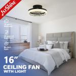 16" LED Ceiling Fan for Bedroom Living Room Dining Room or Office CB Certified