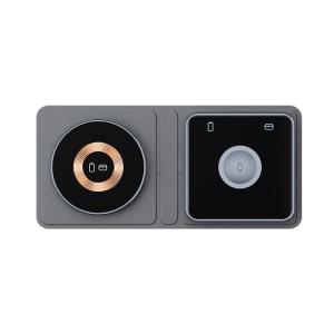 Wholesale Mobile Phone Watch Earphone 15W Foldable Travel Wireless Charger Blue and Grey from china suppliers