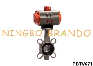 Wholesale Rubber Seal Stainless Steel Pneumatic Butterfly Valve With Actuator from china suppliers