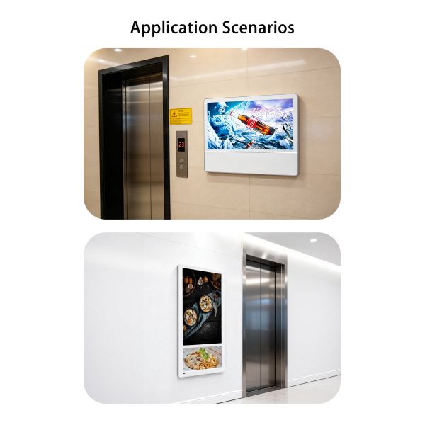 21.5" Elevator Advertising Player Wall Mounted Digital Signage Android WiFi Split Screen LCD Lift Monitor OEM