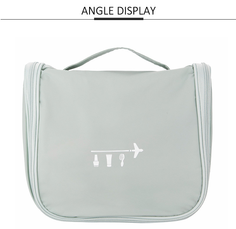 Large Capacity Grey Hanging Waterproof Tavel Wash Cosmetic Bursh Bag