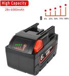 Slide Pack Battery Replacement Milwaukee 28V 6000mAh Rechargeable Power Tool