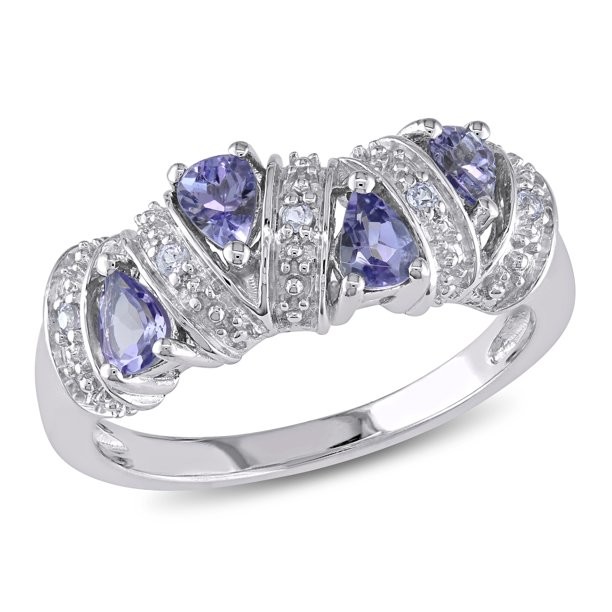 Jewelers Club Tanzanite Ring Birthstone Jewelry with White CZ