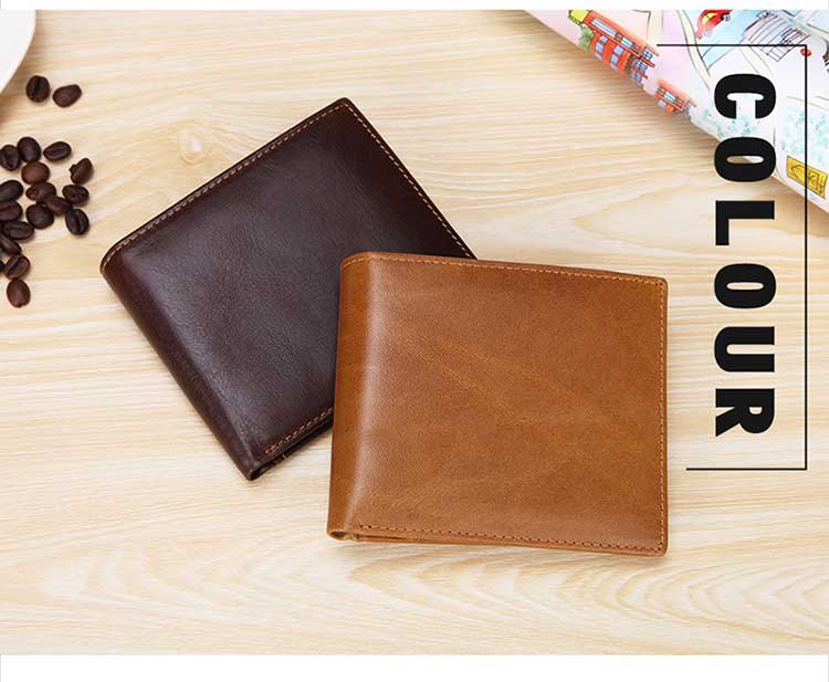 Men's RFID Leather Wallet with Smart Design and Other Pattern Type in Genuine Leather