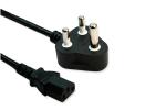 South Africa 10A/16A 3pin black power cable 0.5m-10m copper power cord