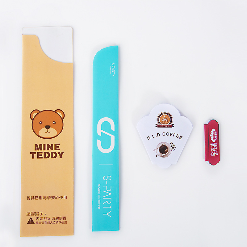 Kraft Paper Customized Disposable Chopsticks Knife Fork Cutlery Dinnerware Tableware Bag