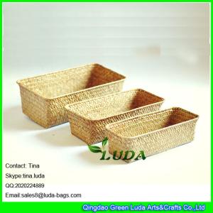 Wholesale LUDA home storage box natural straw baskets set of 3 from china suppliers