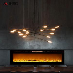 Wholesale 60inch Top Air Outlet Wall Mounted Electric Fireplace 750-1500W Two Levels Heating from china suppliers
