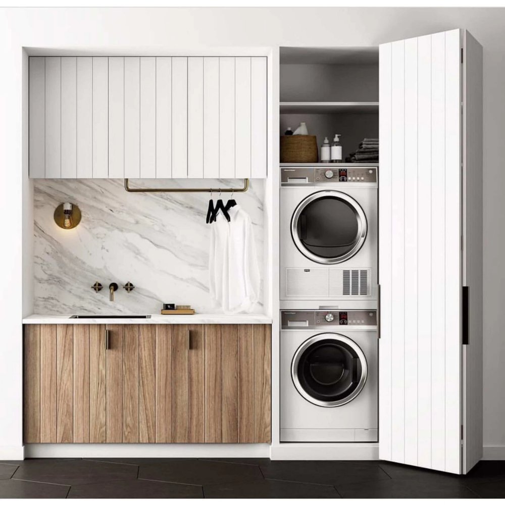 Waterproof Modern Design Plywood Laundry Sink Cabinet for High End Apartment Customization