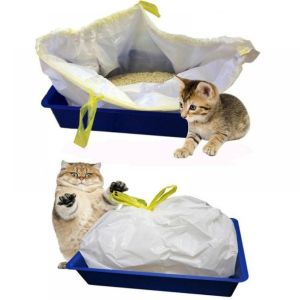 Custom Order Accepted Jumbo Kitty Litter Box Liners with Drawstring Closure in