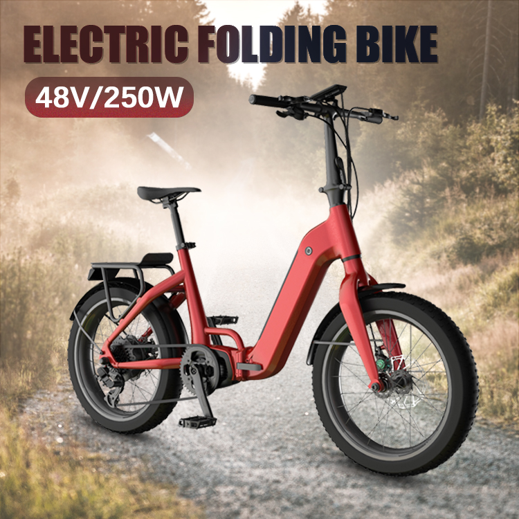 32km/H High Speed Hub Motor 20 Inch 48v Folding Electric Bicycle Battery