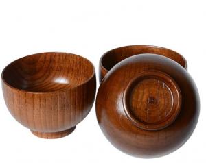 China Natural wood cutlery stripe rice bowl Large bowl A grade jujube wood level wooden bowl wooded bowl on sale