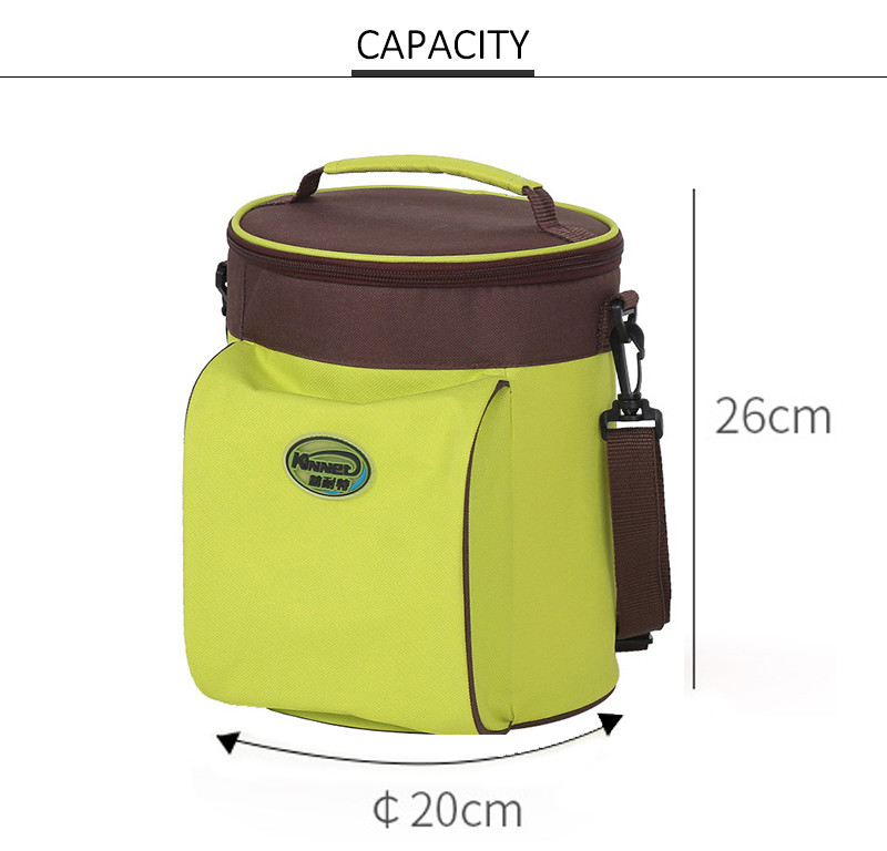 Round Heated L20*D20cm BPA free Thermal Lunch Tote
