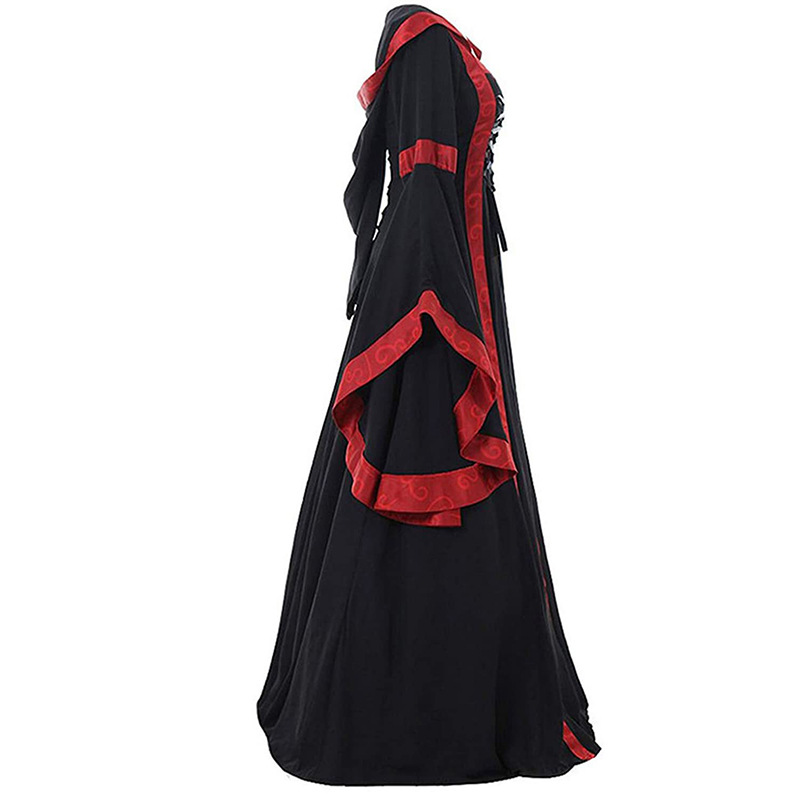 Stage Dancerwear Black Retro Square Collar Performance Costumes for Halloween Carnival