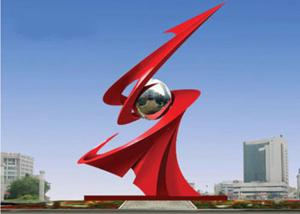 Wholesale Large Red Painted Monumental Stainless Steel Sculpture For Outdoor Decorative from china suppliers