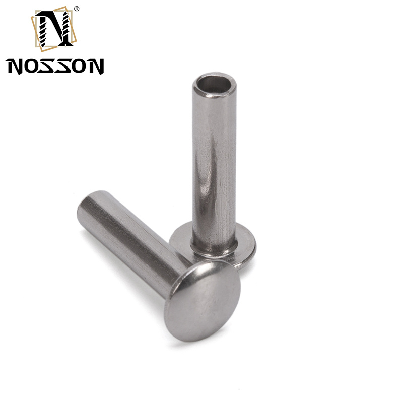 Bright Finish Pan Flat Head Semi-hollow Semi-tubular Rivets for Aluminium and Stainless Steel in ISO Standard
