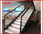 Double Steel Plate Staircase VK14S Railing tempered glass, Handrail b eech