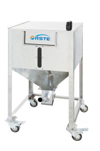 Wholesale Galvanised Stainless Steel Pellet Store Storage Bin Tank for Plastic Storing OST-160 Polished Treatment with Suction Box from china suppliers