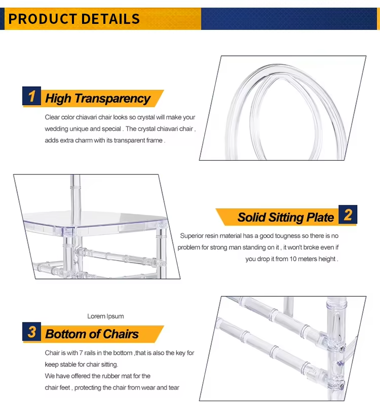 Stackable Acrylic Chiavari Chair for Banquet Events
