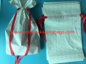 Wholesale White CPE Drawstring Plastic Bags For New Year Gift / Women 