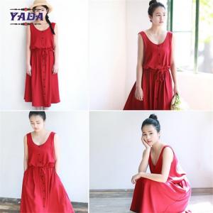 China Latest casual one-piece simple long design print fashion pure cotton printed maxi dress for ladies on sale