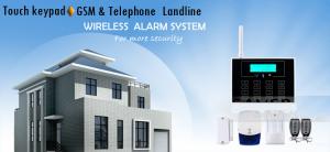 Wholesale GSM Touch Screen Wireless Home Security Alarm System with LCD Display and 30 Wireless Zone from china suppliers