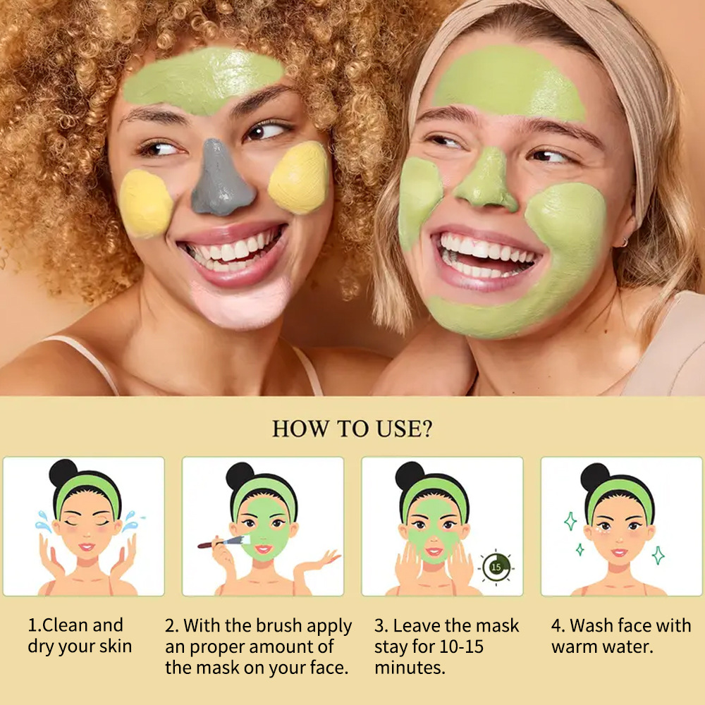 Vitamin C Organic Rose Dead Sea Clay Mud Mask for Face and Body Deep Skin Cleanser Facial Black Mask Purifying