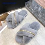 Thickness 1.5 - 3.5cm Warm Luxury Fur Slippers For Women