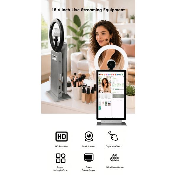 15.6 Inch Interactive Touch Capacitive Screen Live Broadcasting Equipment for Tiktok/Facebook Advertising