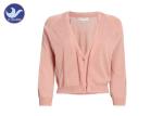 Thin Womens Knit Cardigan Sweaters Three Quarter Sleeves Short Air Conditioner