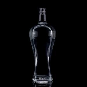 China Clear 200ml 375ml 500ml 750ml Glass Liquor Wine Whisky Vodka Tequila Bottle With Cork on sale