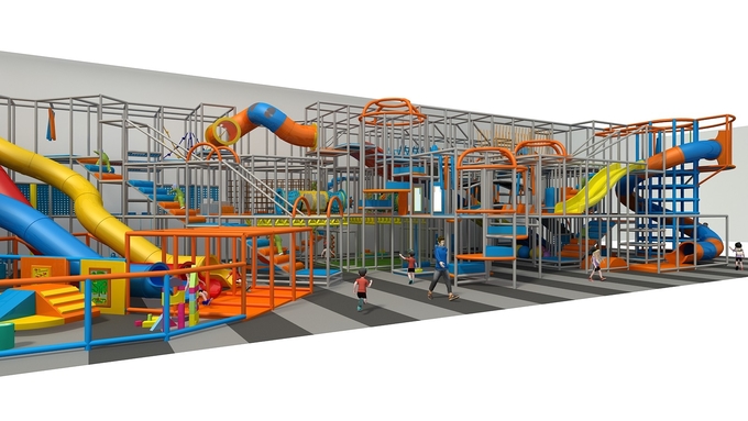 Indoor Play Structure With Slide Assembly Video Game Style Play Area Manufacturers