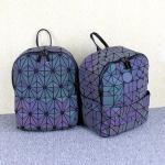 Geometric Rhombic Luminous Color-Changing Material Student Schoolbag Korean