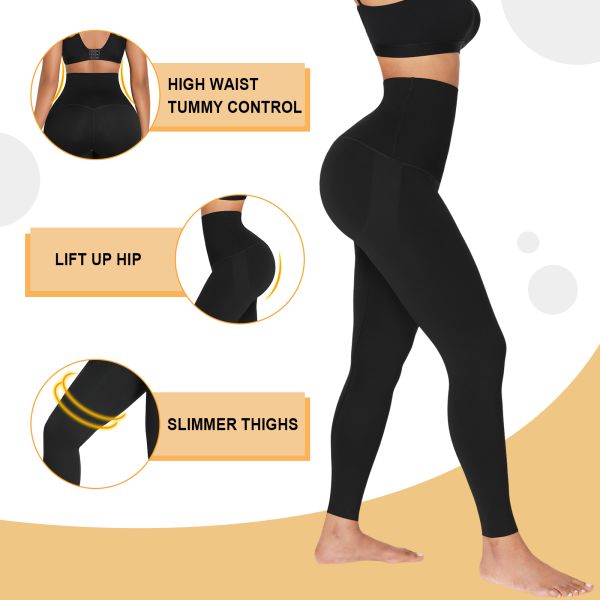Customized Logo Printing HEXIN High Waist Sauna Sweat Tummy Control Leggings for Women