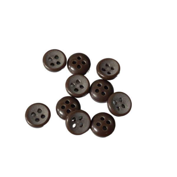 Resin Fancy Plastic Buttons 4-Holes Dark Brown Color In 15L For Sewing Shirt