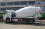 White 13 CBM Cement Mixer Truck Concrete Mixing Equipment , 6x4 Driving Casting