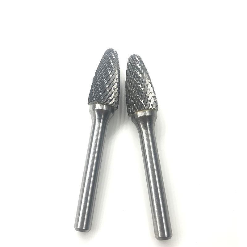 Rotary File Solid Tungsten Carbide Burrs Double Cut Rounded Cone Shape