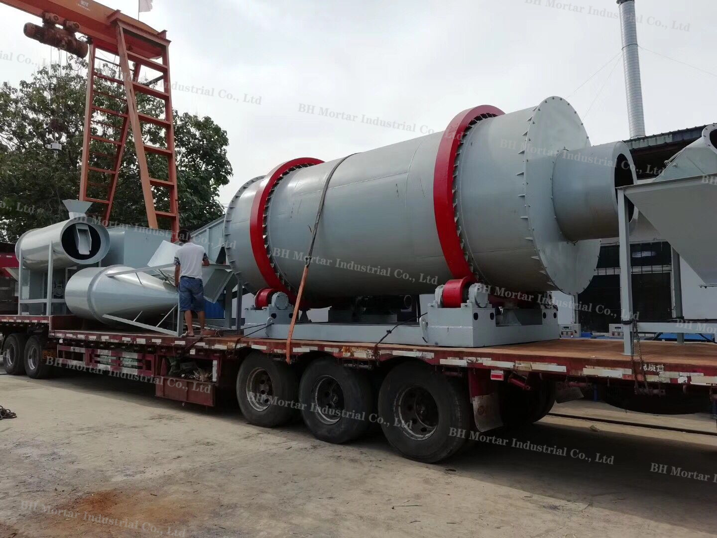 Three Cylinder Rotary Drum Dryer Wear Resistant Alloy Steel Plate Made