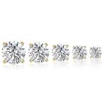 Korean Fashion Earrings Jewelry 925 Sterling Silver Classic Single Diamond