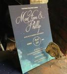 High Class Black Velvet Wedding Invitation Cards ISO9001 / SGS Approved