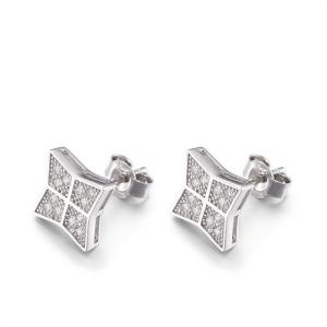 Wholesale 1.93g Howl's Moving Castle Earrings Mirror-Polished Shuriken Shape from china suppliers