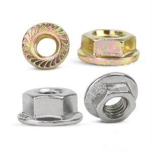 Wholesale Polished Finish 304 Stainless Steel Hexagonal Flange Nut with Color Zinc Coating from china suppliers
