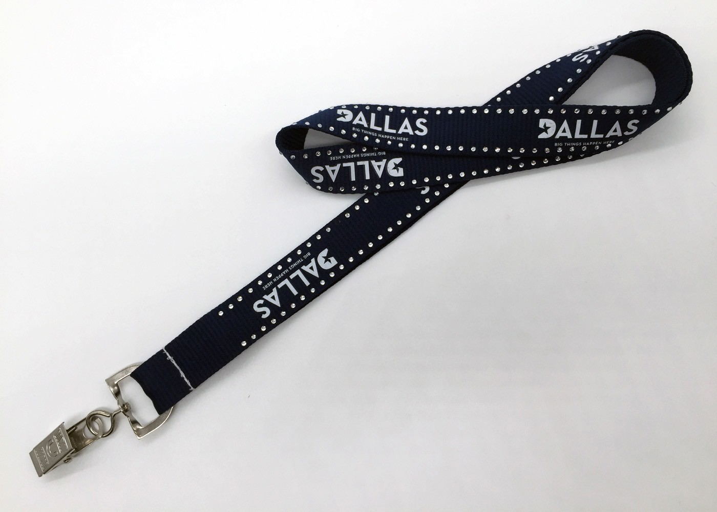 personalized silk screened polyester lanyards with twinkling diamonds for trade shows