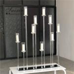 10 Candle Holder Stand Crystal Gold Table Decor 10 Arm Glass Candelabra