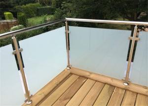 Wholesale Outdoor Decking Stainless Steel Glass Railing Tempered Frosted Post Easy Installation from china suppliers