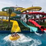 Large Scale Open And Closed Water Slide 95m Length Fade Resistant