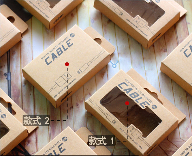 Hot sale OEM cheap custom printed paper box for cable packaging with PVC window