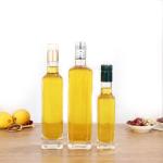 Transparent Glass Olive Oil Bottle With Cap Pourer Diswasher Safe Easy To